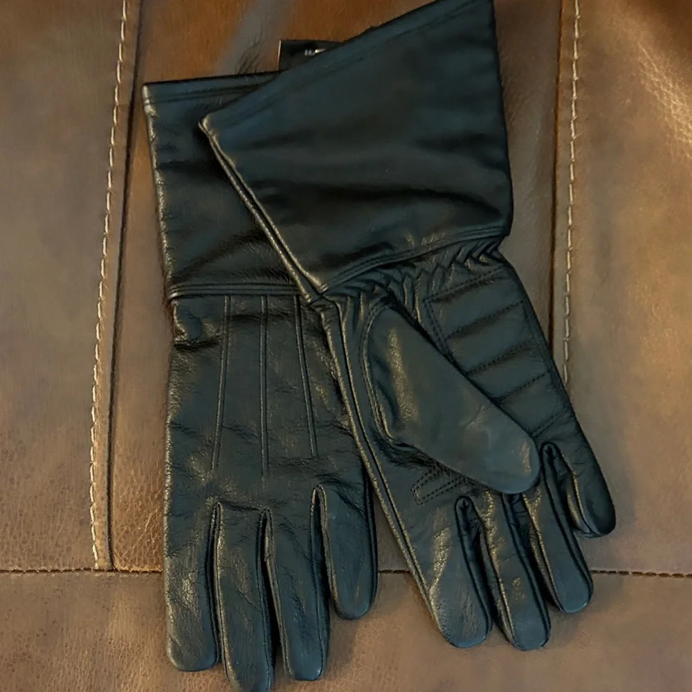 Harley-Davidson Black Leather‎ Gloves Size XS